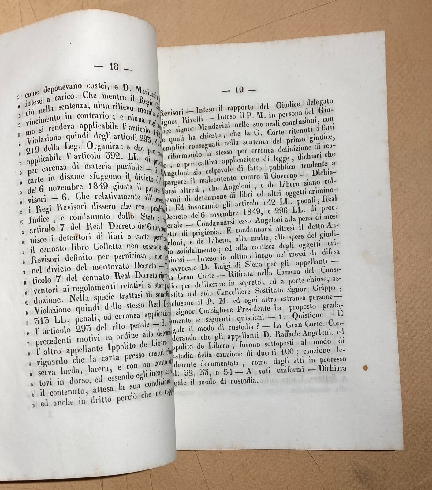 Napoli, Abruzzo, Roccaraso: Giuridica, Risorgimento, Possesso Di Carte Criminose, 1850