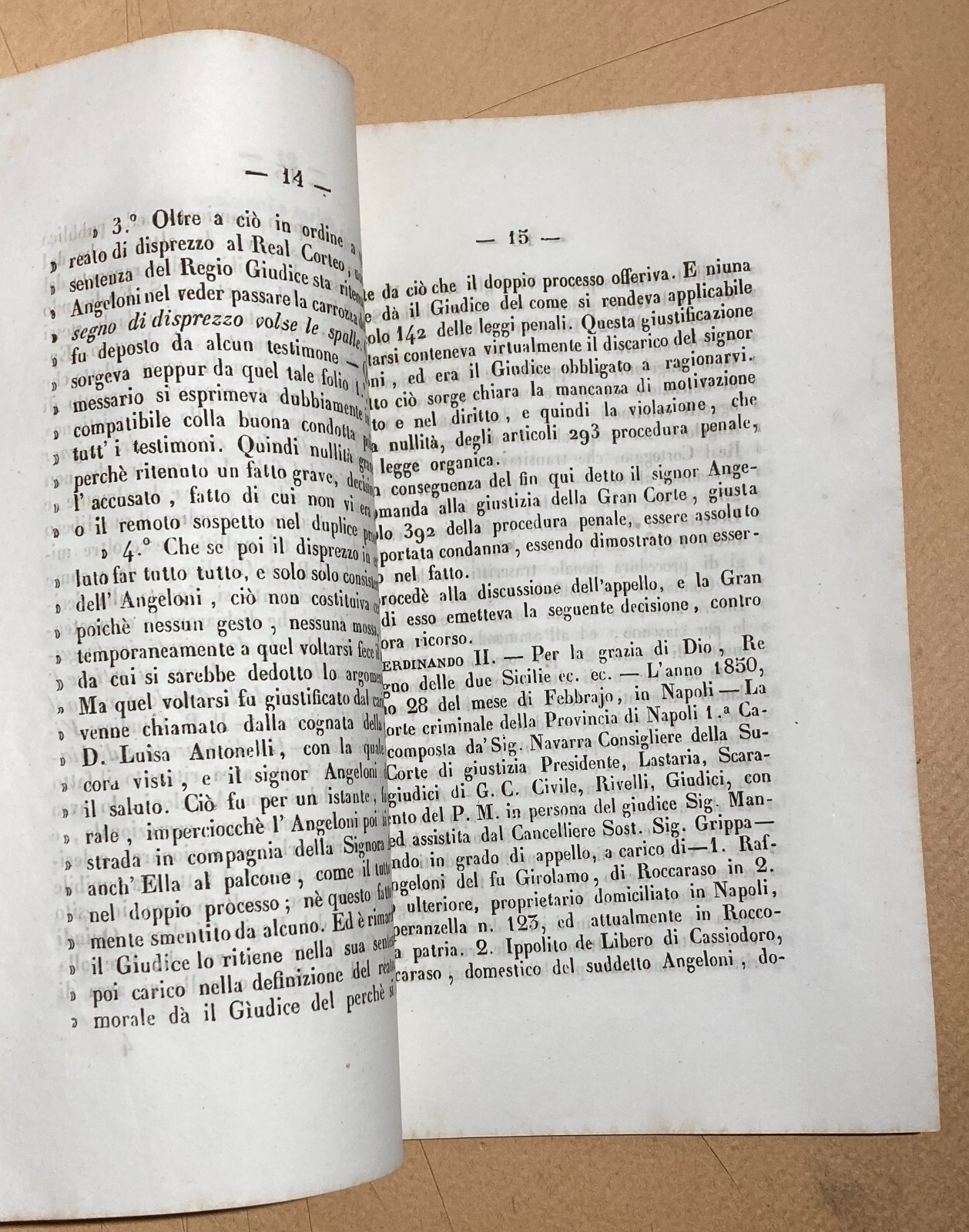 Napoli, Abruzzo, Roccaraso: Giuridica, Risorgimento, Possesso Di Carte Criminose, 1850