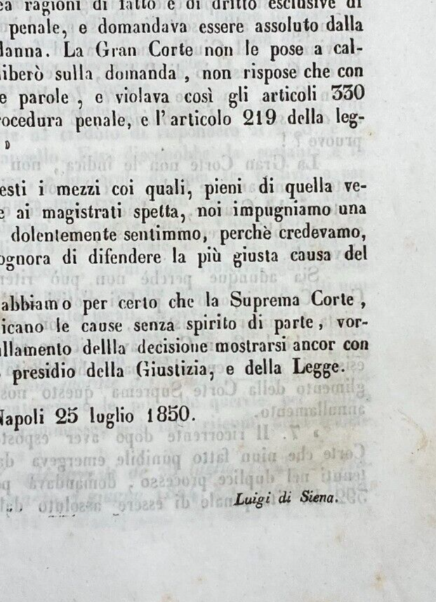 Napoli, Abruzzo, Roccaraso: Giuridica, Risorgimento, Possesso Di Carte Criminose, 1850