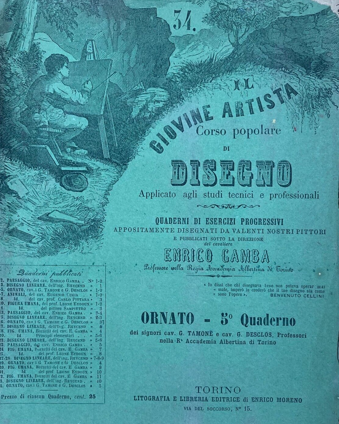 Esercizi Di Disegno: Il Giovine Artista. Gamba, Tamone. Torino, Accademia Albertina.
