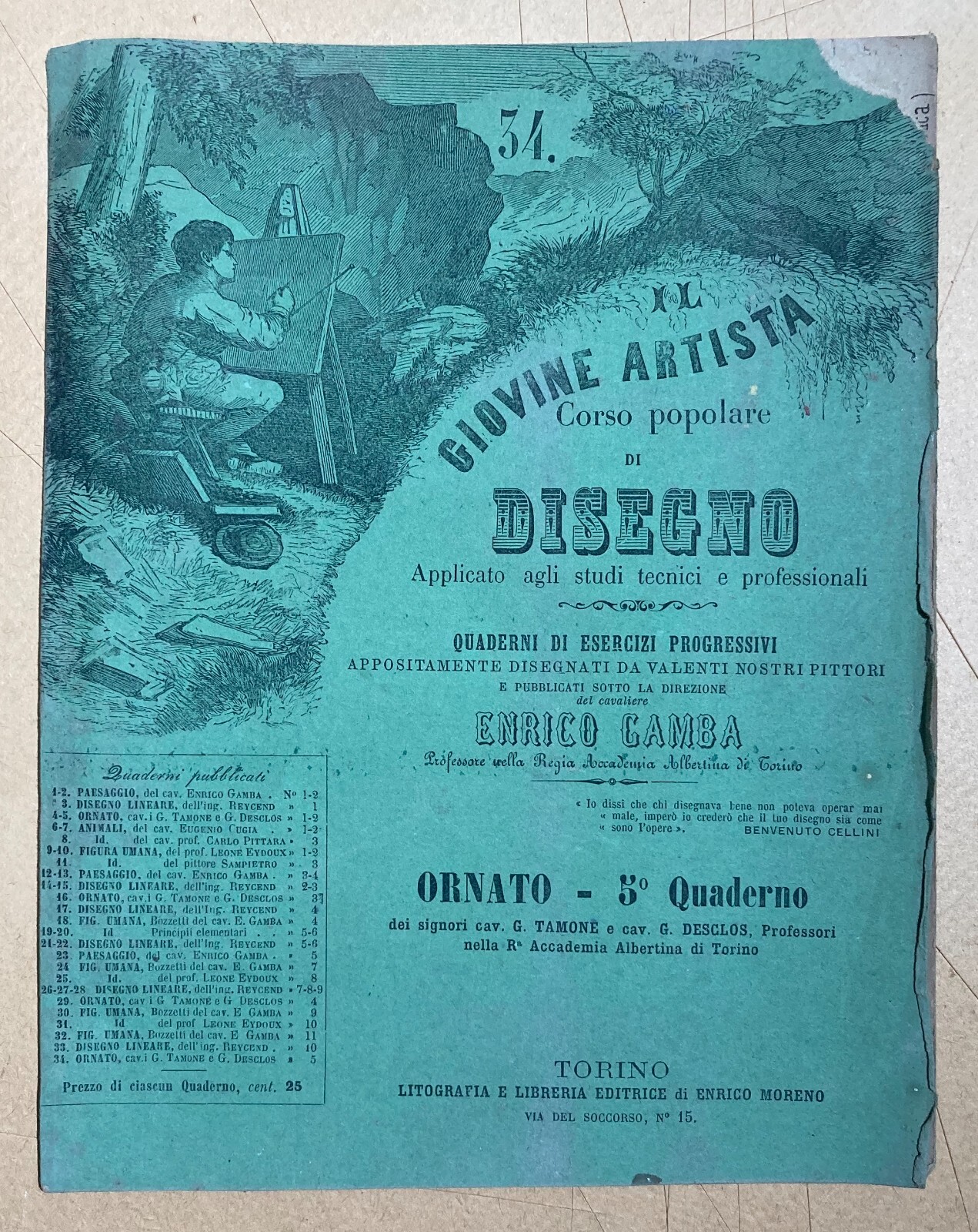 Esercizi Di Disegno: Il Giovine Artista. Gamba, Tamone. Torino, Accademia Albertina.