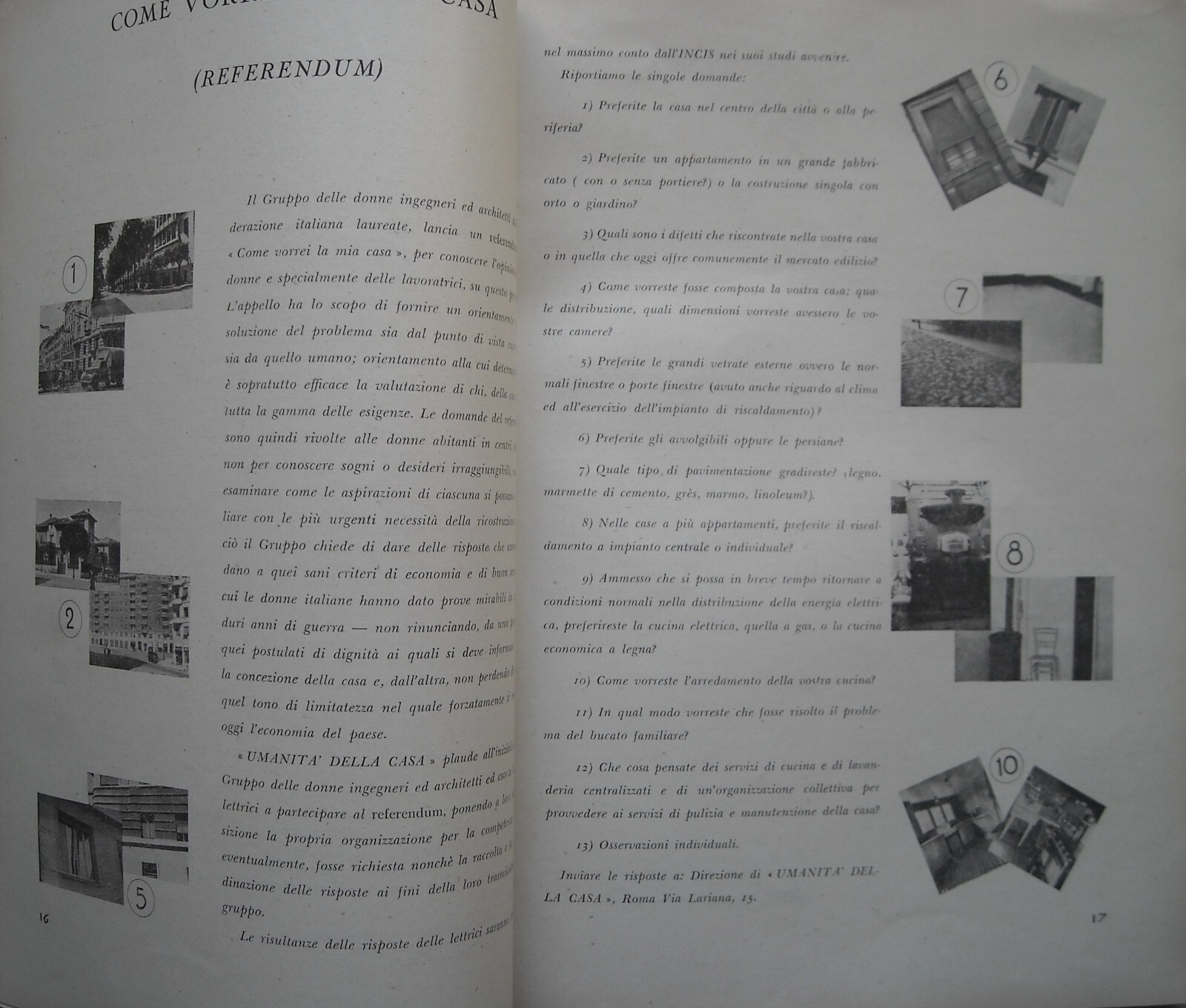 Umanità Della Casa: Edilizia, Arredamento, Architettura   Praz, Ascoral, Montesi   1946