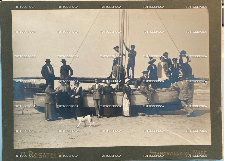 Abruzzo, Francavilla A Mare, Antica Rara Foto Originale, Bosatelli, In Riva Al Mare