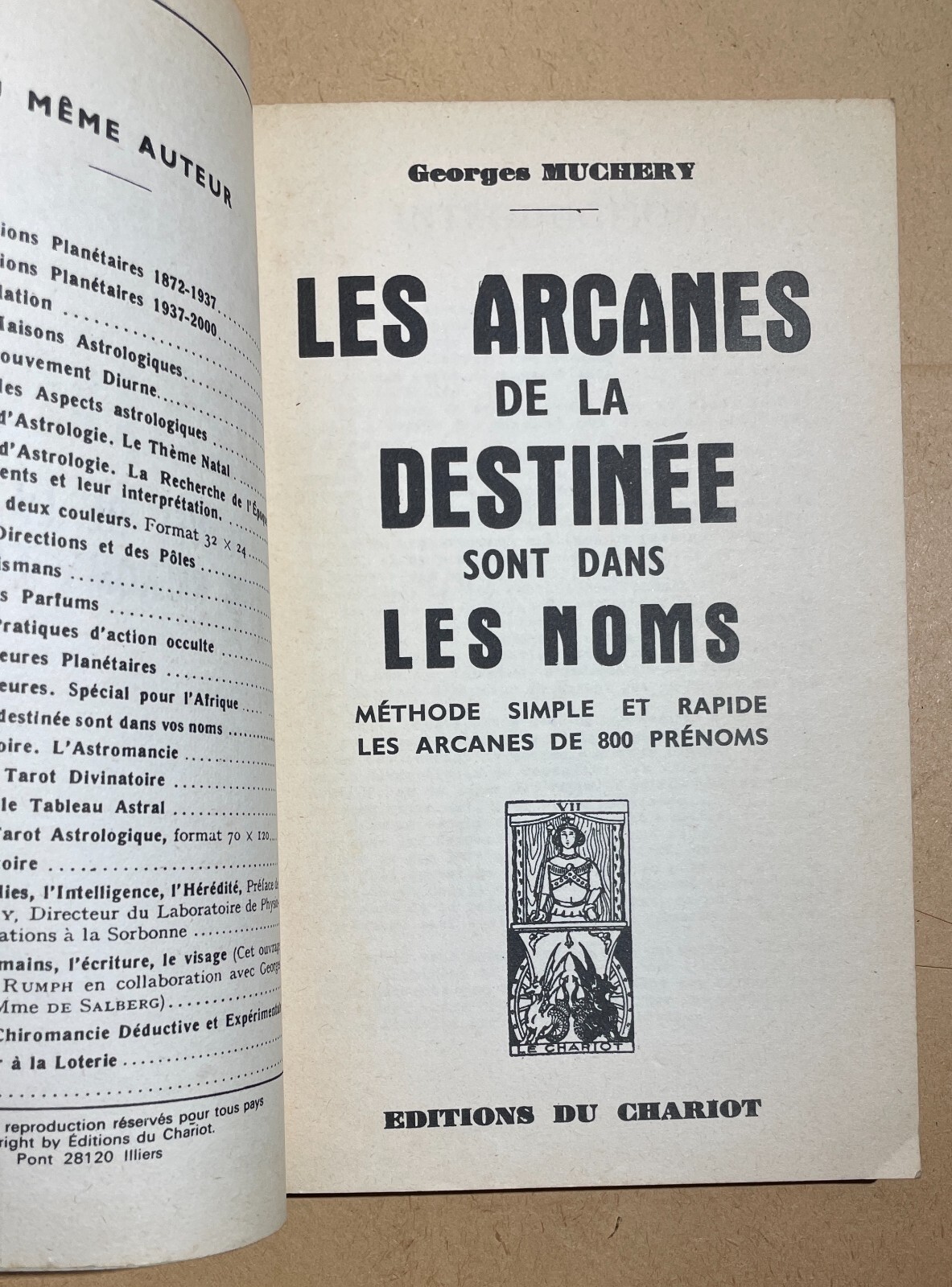 Esoterismo, Astrologia E Onomanzia: Georges Muchery (1979)