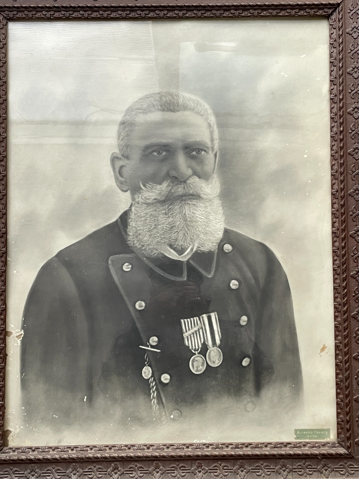 Abruzzo Militaria, Risorgimento: Grande Ritratto Fotografico Di Ex Garibaldino