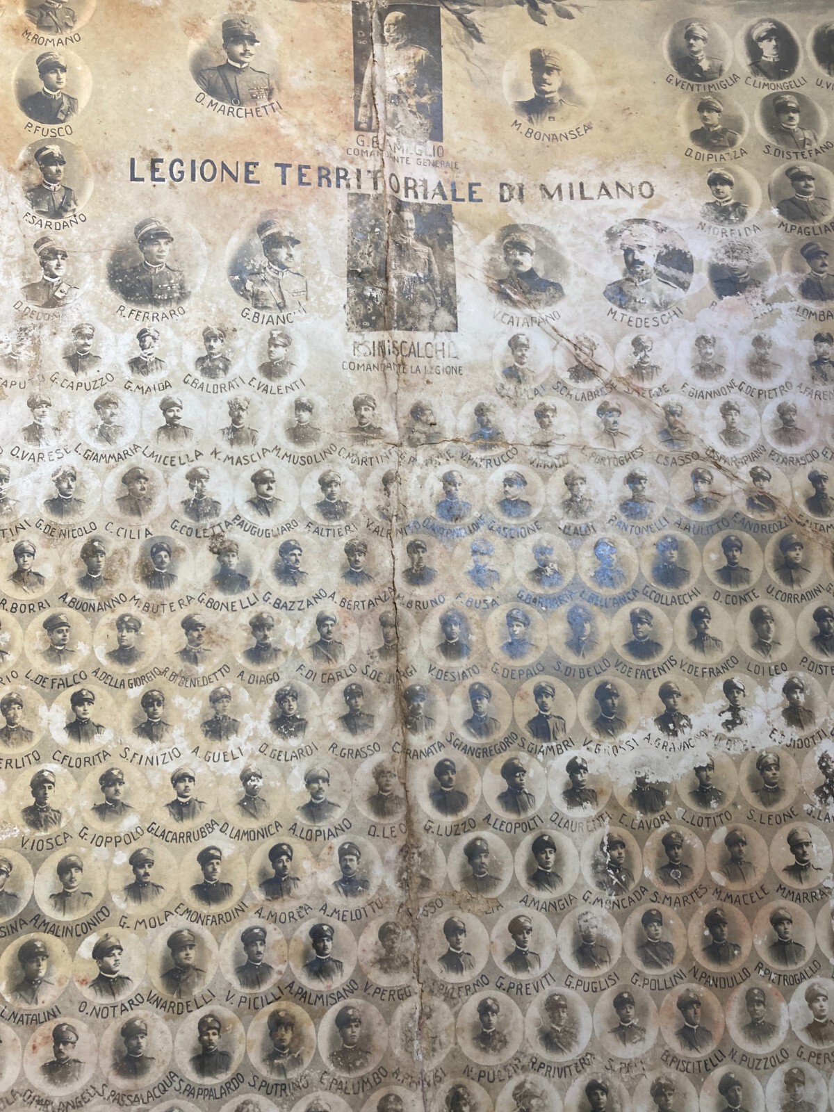 Milano, Militaria: Regia Guardia, 1920. Antica Grande Fotografia Con Ritratti