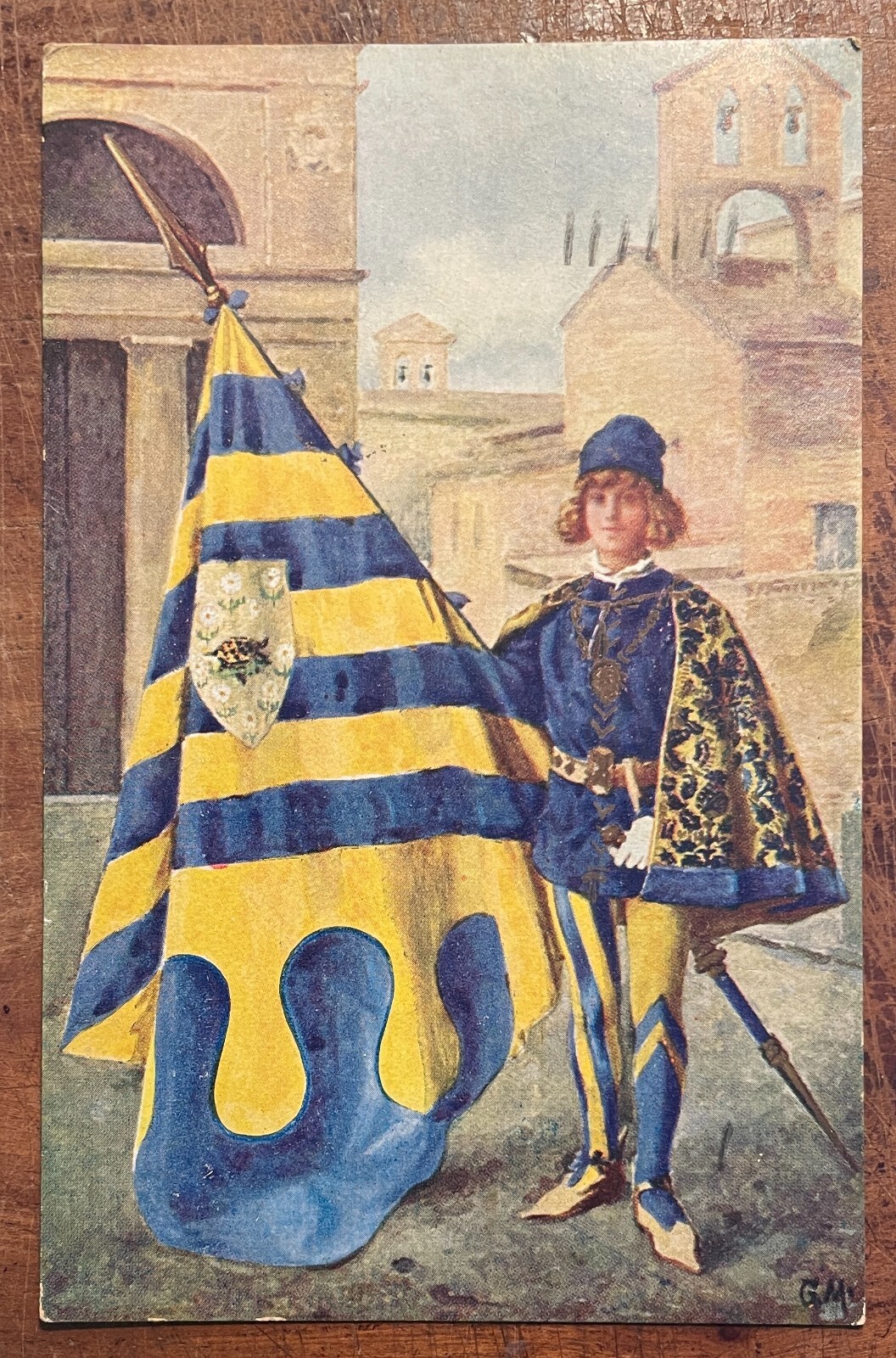 Siena: Araldica, Costumi, Palio, Paggio Tartuca. Antica Cartolina, Artista Masignani