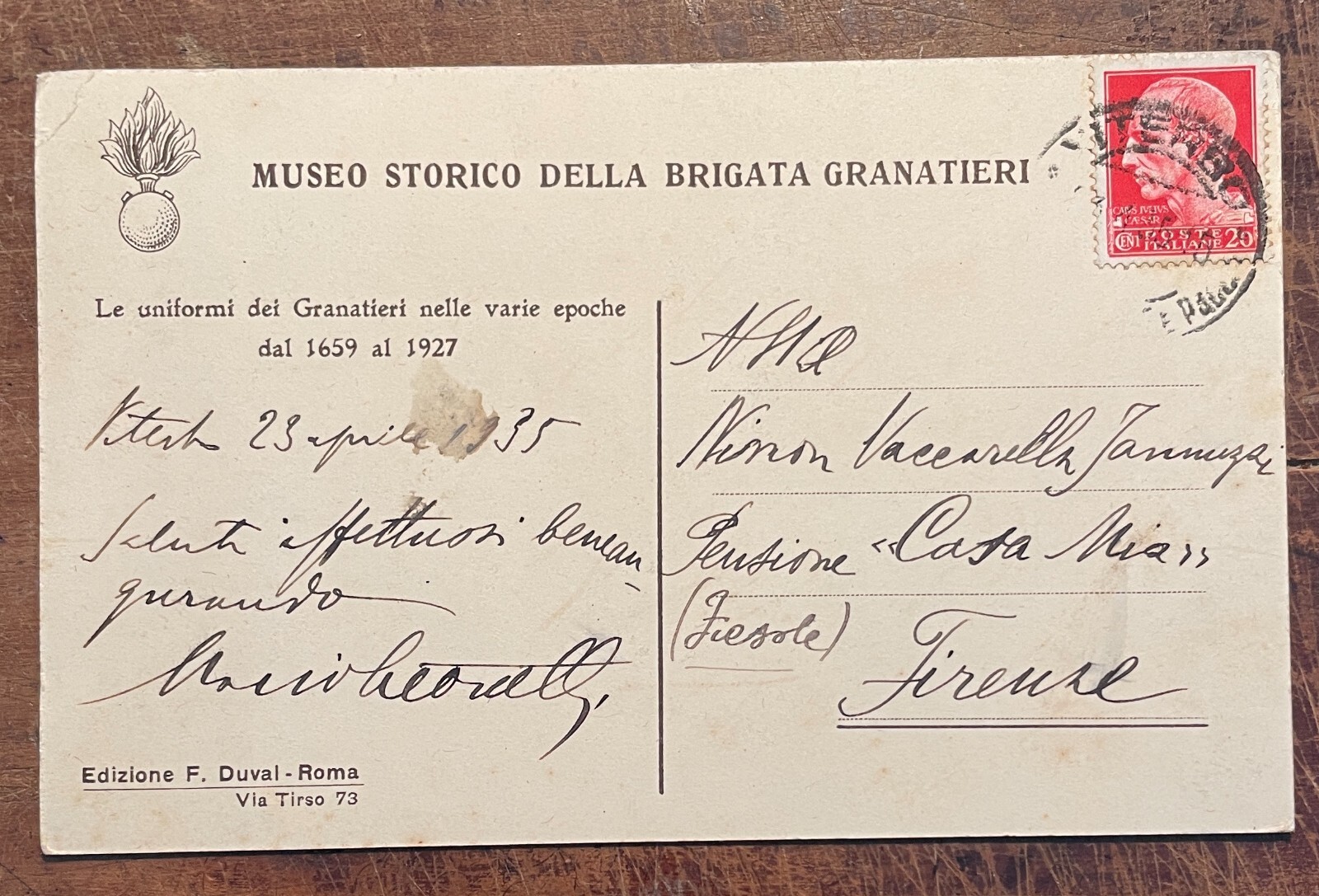 Militaria, Brigata Granatieri, Uniformi Varie Epoche, Cartolina A Colori, Duval, 1935