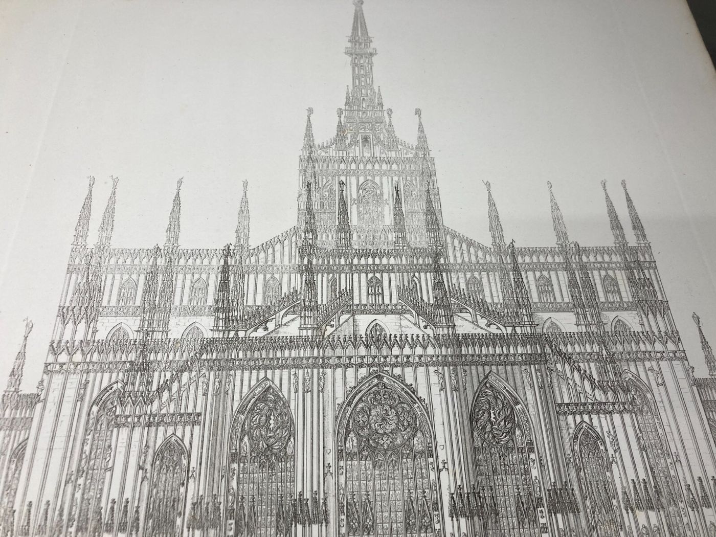 Milano: Prospettiva Della Parte Posteriore Del Duomo. Antica Incisione Del XIX Secolo