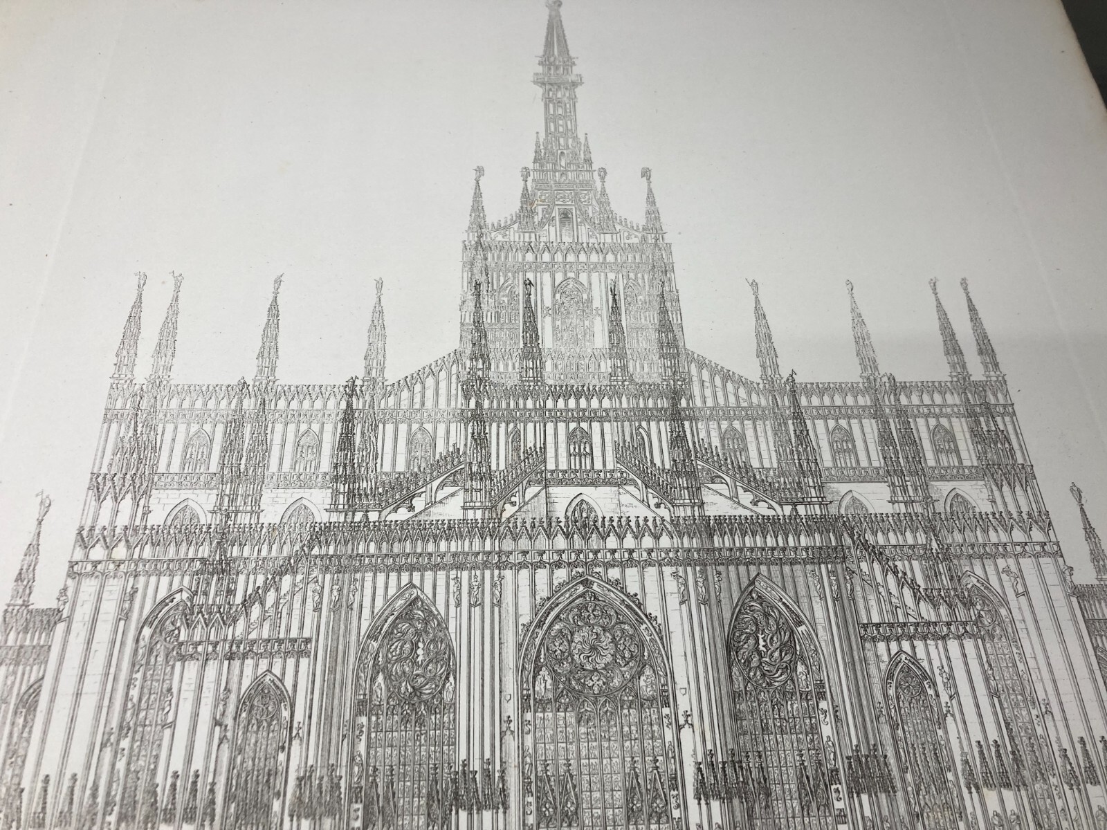 Milano: Prospettiva Della Parte Posteriore Del Duomo. Antica Incisione Del XIX Secolo
