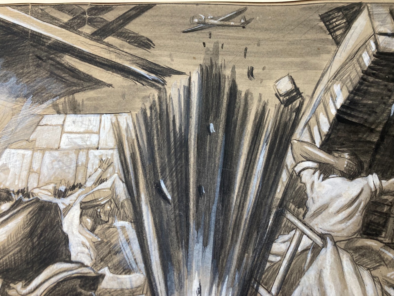 Arte, Militaria, Illustrazione d'Epoca (1940): Bombardamento Inglese Ad Amsterdam