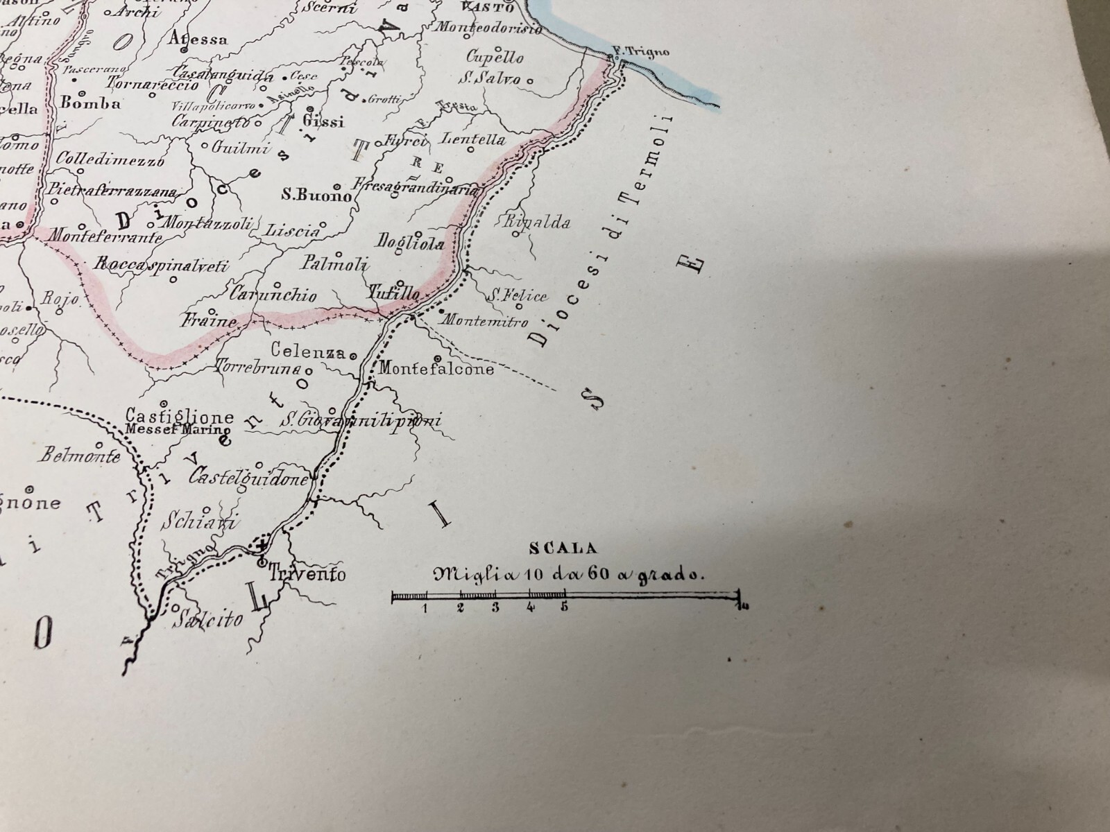 Antica Grande Cartografia Ecclesiastica Marzolla E Manzella: Abruzzo, Molise E Marche, 1859