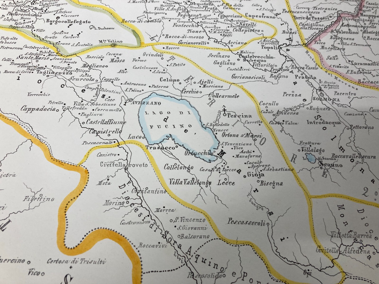 Antica Grande Cartografia Ecclesiastica Marzolla E Manzella: Abruzzo, Molise E Marche, 1859