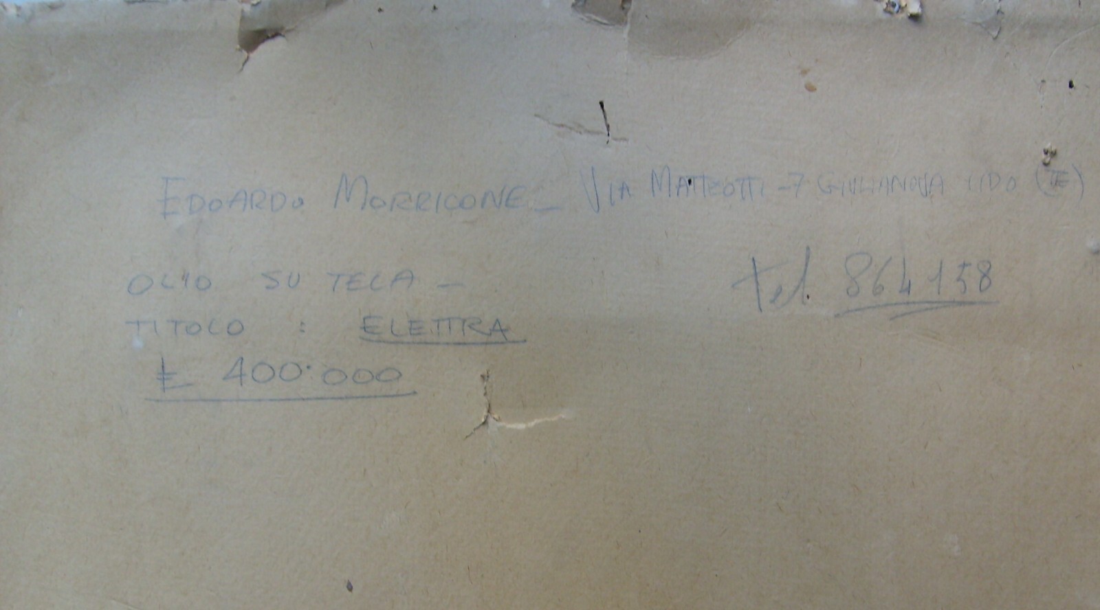 Elettra: Dipinto Ad Olio Su Tela Di Edoardo Morricone, 1971