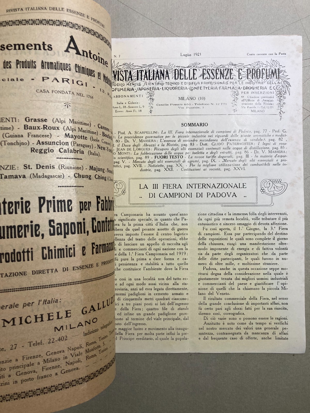 Rivista Italiana Delle Essenze E Profumi: Periodico Illustrato Di Chimica E Profumeria, 1921