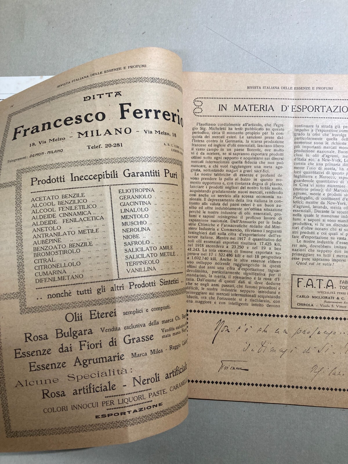 Rivista Italiana Delle Essenze E Profumi: Periodico Illustrato Di Chimica E Profumeria, 1921
