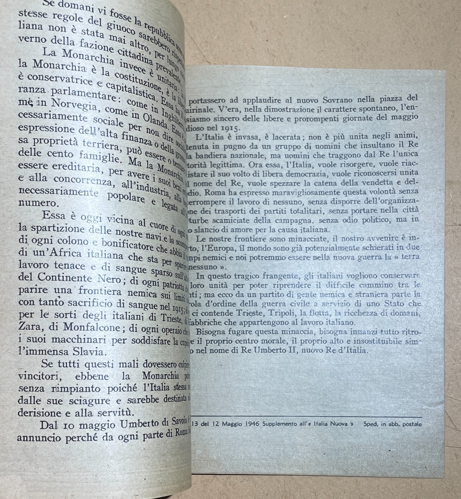 Politica, Monarchia, Savoia: Umberto II, Illustrato d'Epoca Zuccolo