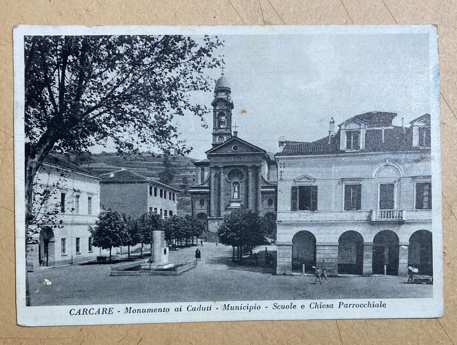 Liguria, Savona, Carcare: Veduta Di Paese E Monumento Ai Caduti. Cartolina d'Epoca.