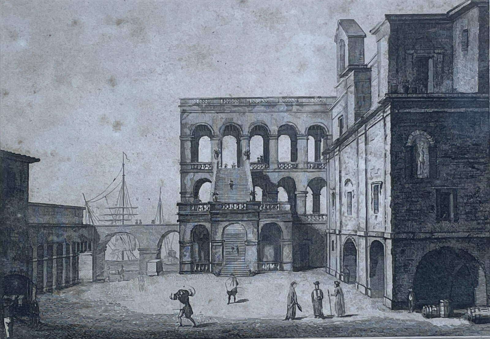 Puglia. Architettura Monumentale. Abbazia Di San Vito. Incisione Antica Animata