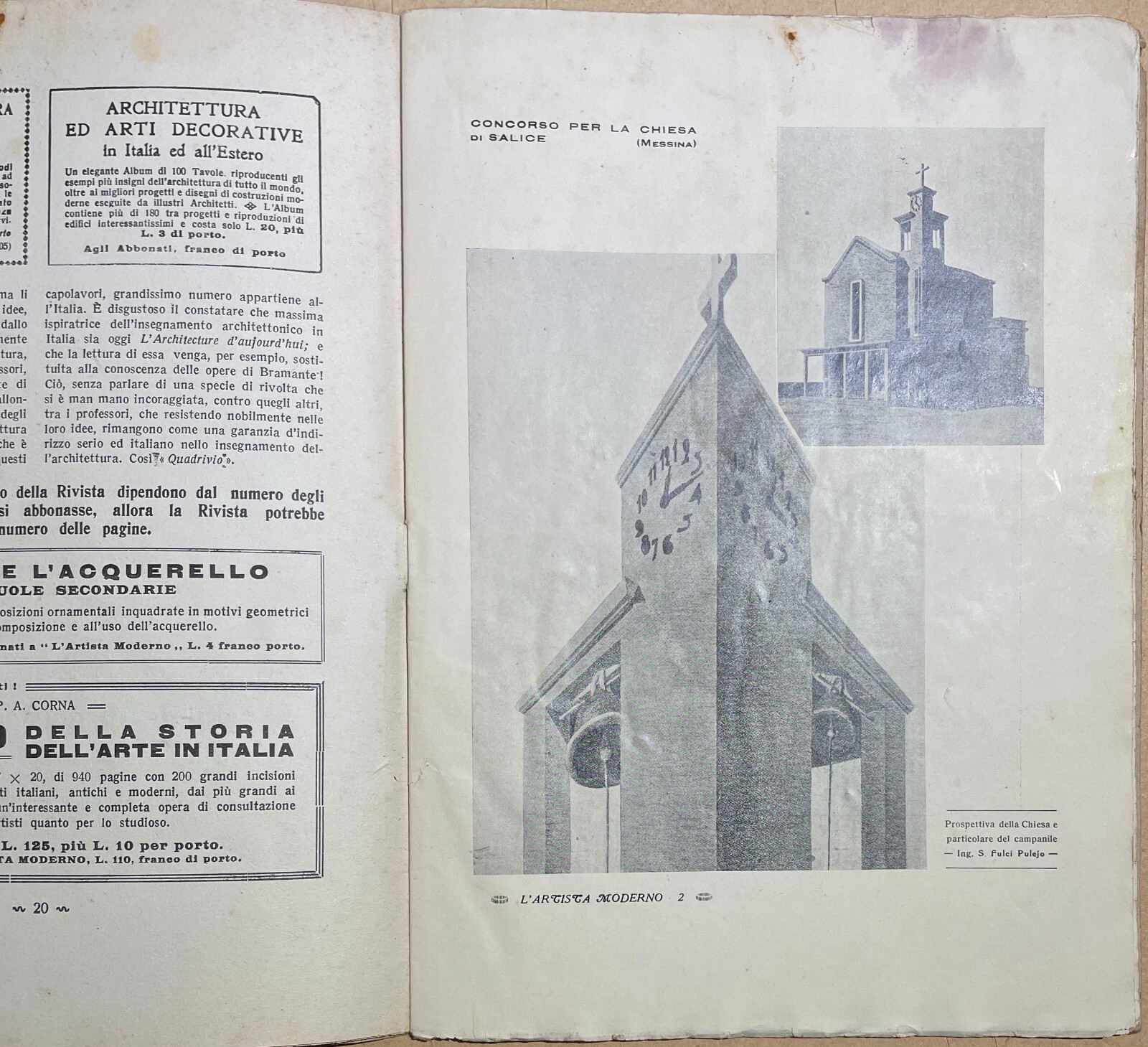 L'Artista Moderno: Rivista d'Arte Pura Ed Applicata, Torino, 25 Gennaio 1934