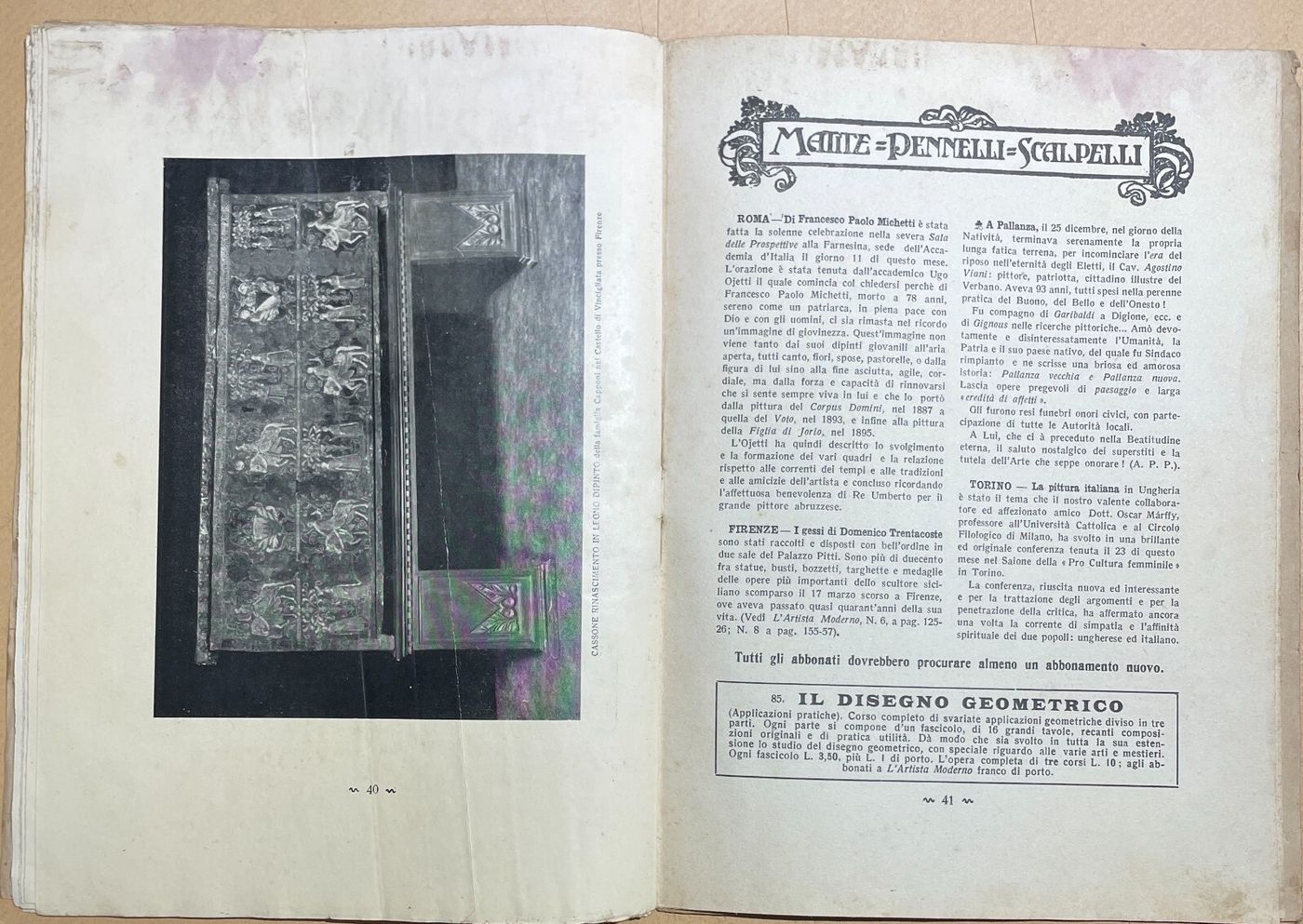 L'Artista Moderno: Rivista d'Arte Pura Ed Applicata, Torino, 25 Gennaio 1934
