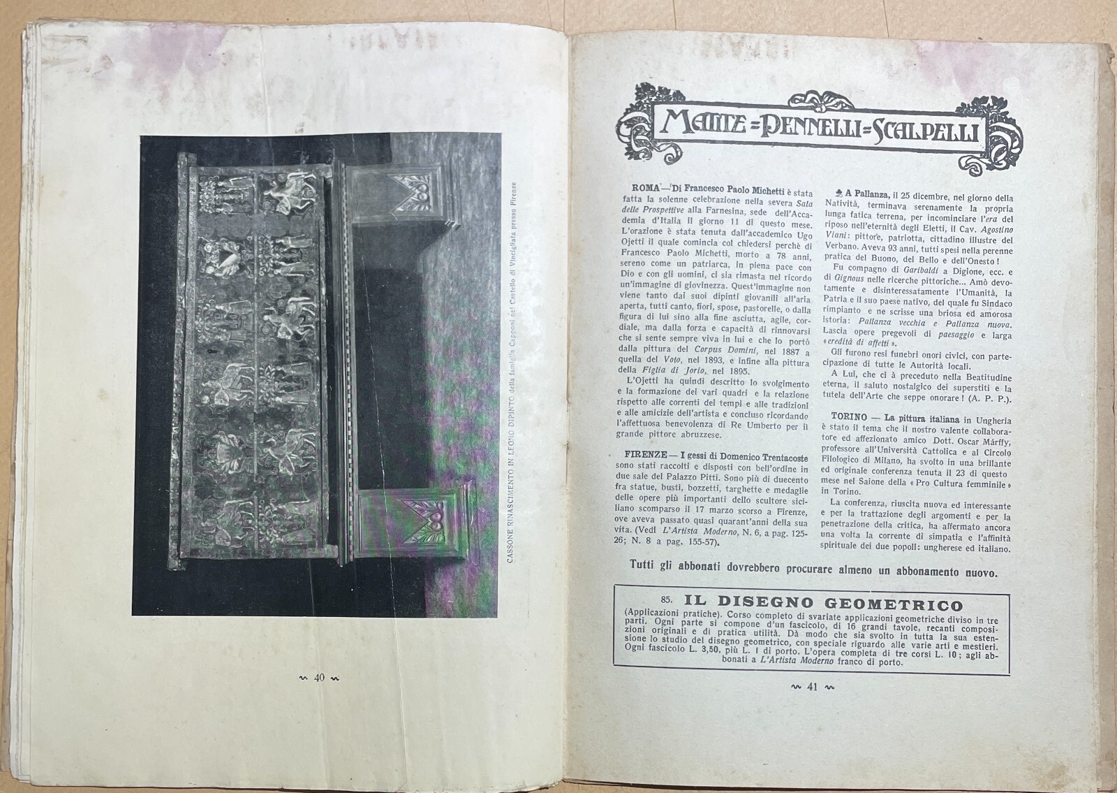 L'Artista Moderno: Rivista d'Arte Pura Ed Applicata, Torino, 25 Gennaio 1934