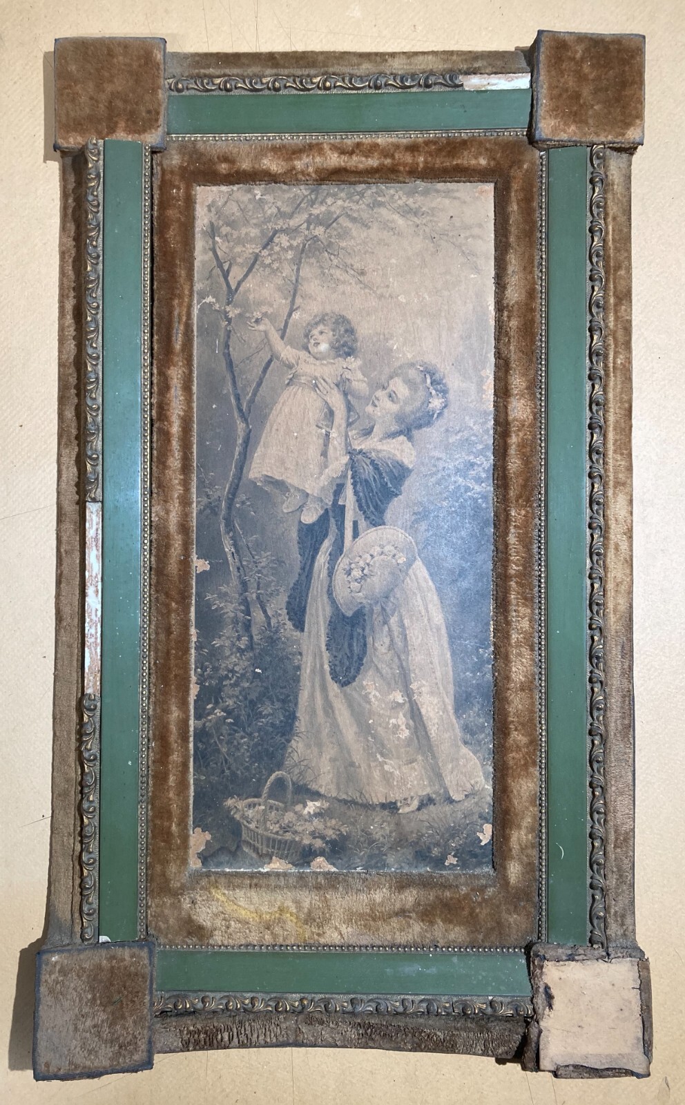 Arti Decorative Del '900   Quadro Liberty   Stampa In Cornice Vellutata