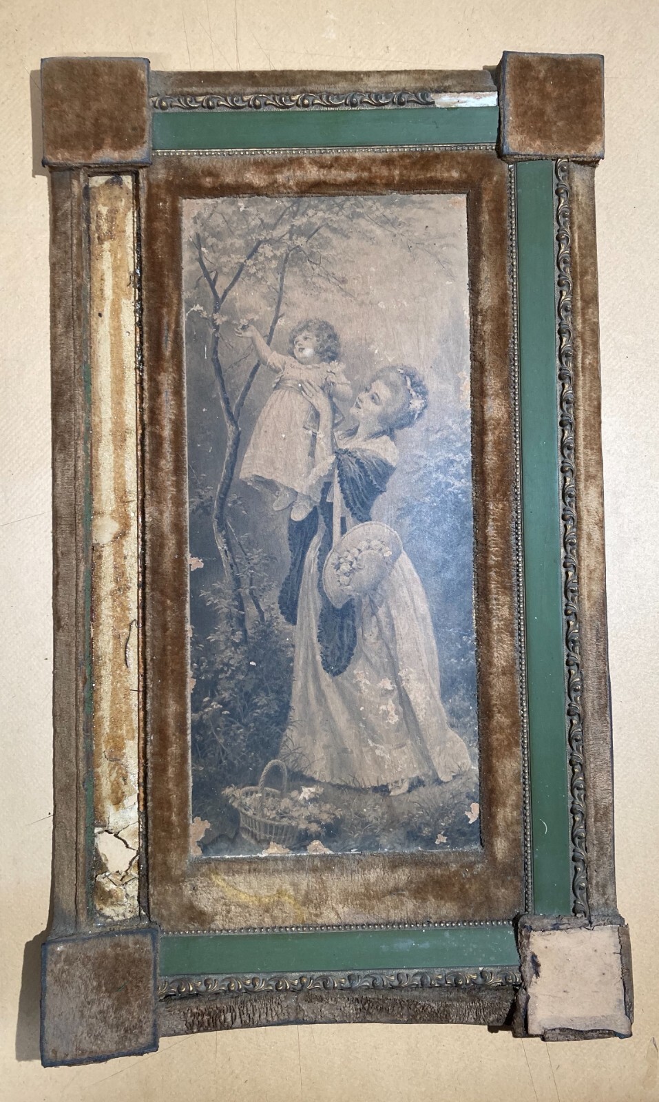 Arti Decorative Del '900   Quadro Liberty   Stampa In Cornice Vellutata