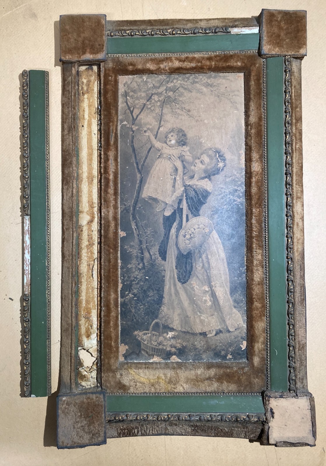 Arti Decorative Del '900   Quadro Liberty   Stampa In Cornice Vellutata