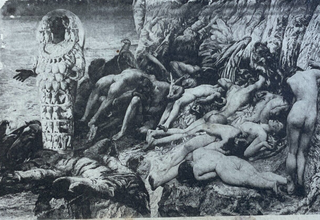 Giulio Aristide Sartorio, Diana d'Efeso E Gli Schiavi. Cartolina D'Epoca.
