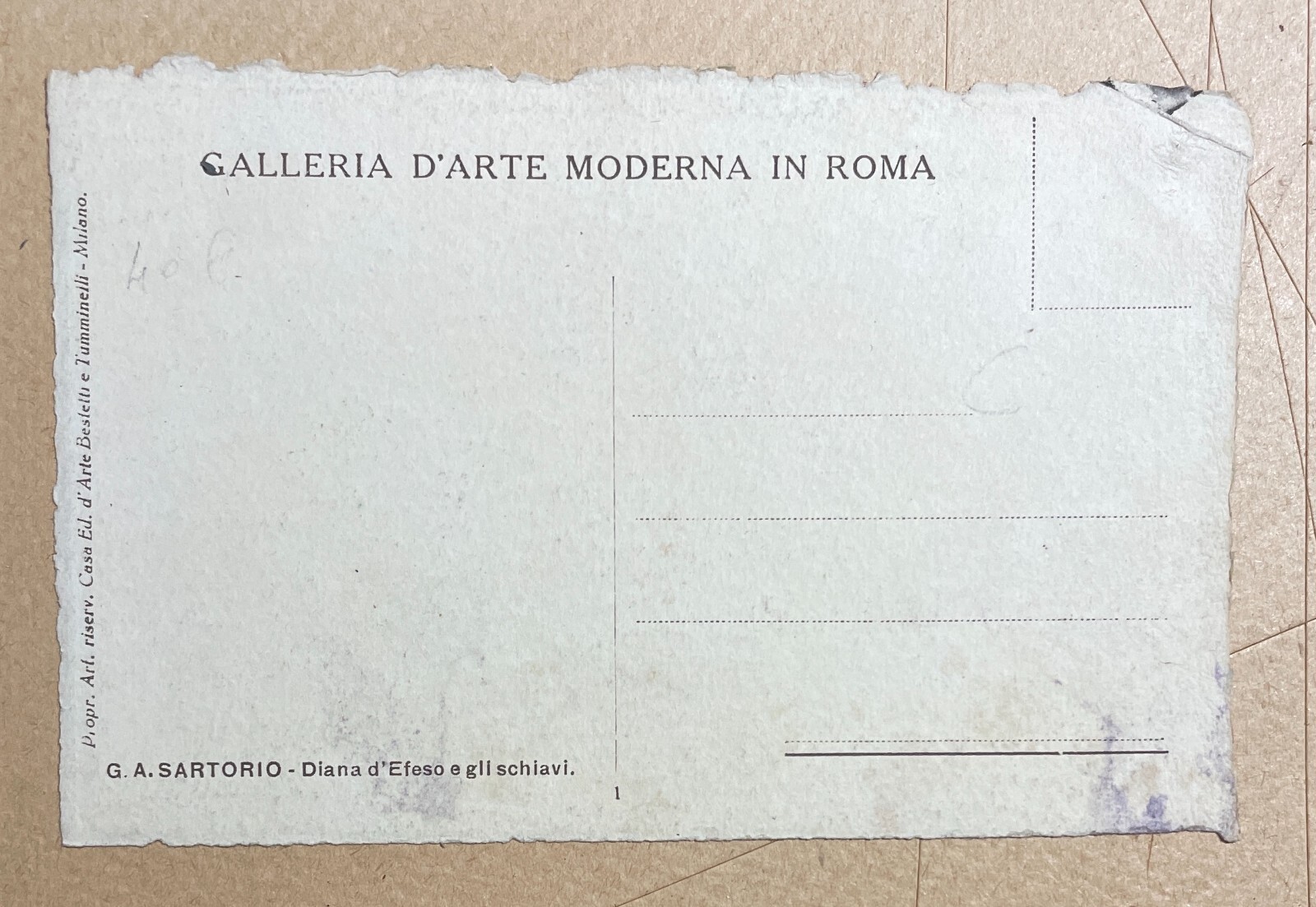 Giulio Aristide Sartorio, Diana d'Efeso E Gli Schiavi. Cartolina D'Epoca.