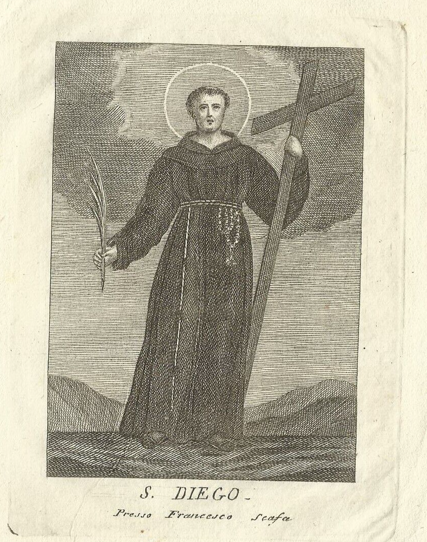 San Diego   Raffigurazione Devozionale   Stampa Popolare Napoletana