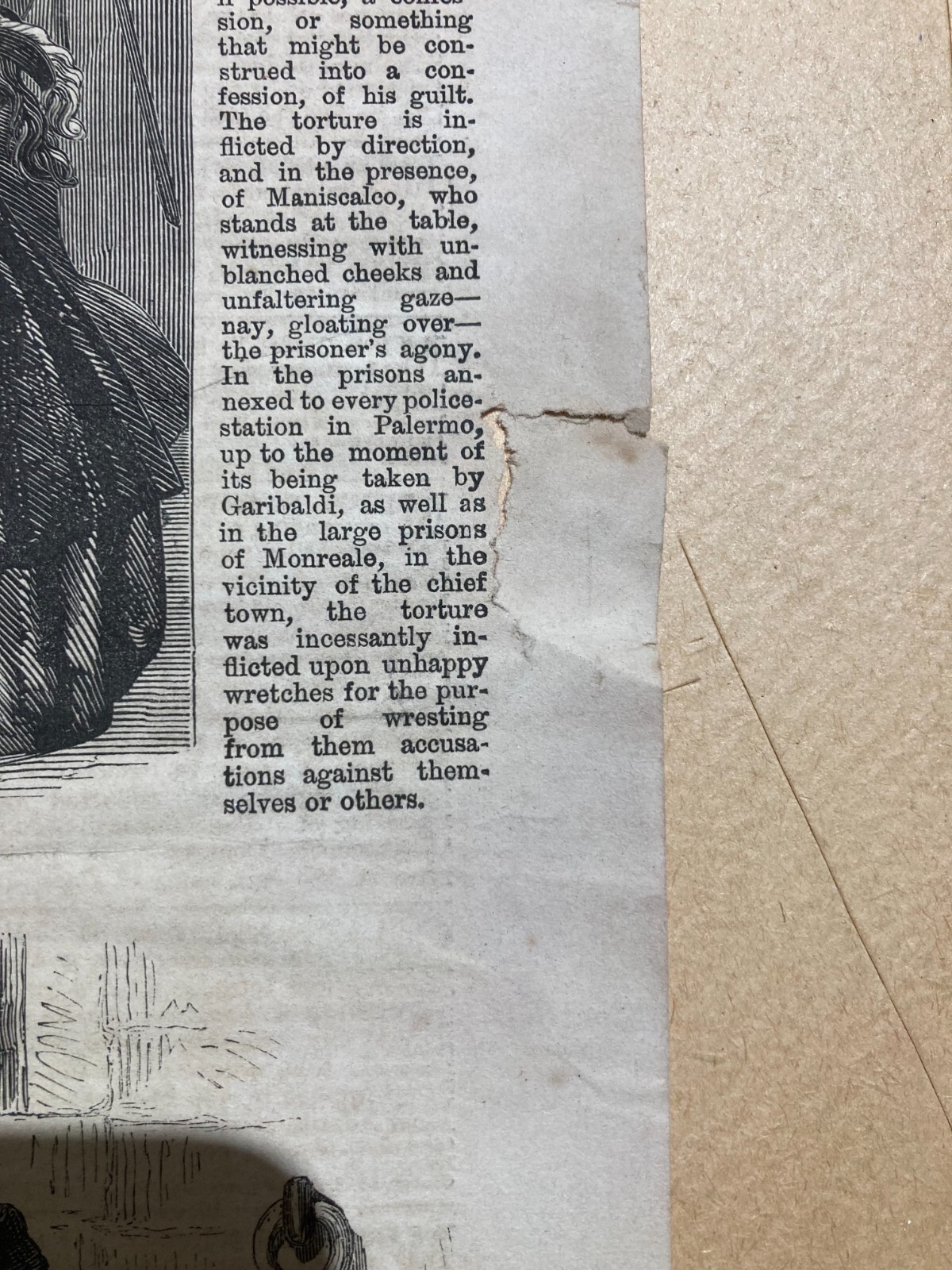Sicilia, Monreale: Tortura A Un Prigioniero Politico (1860)