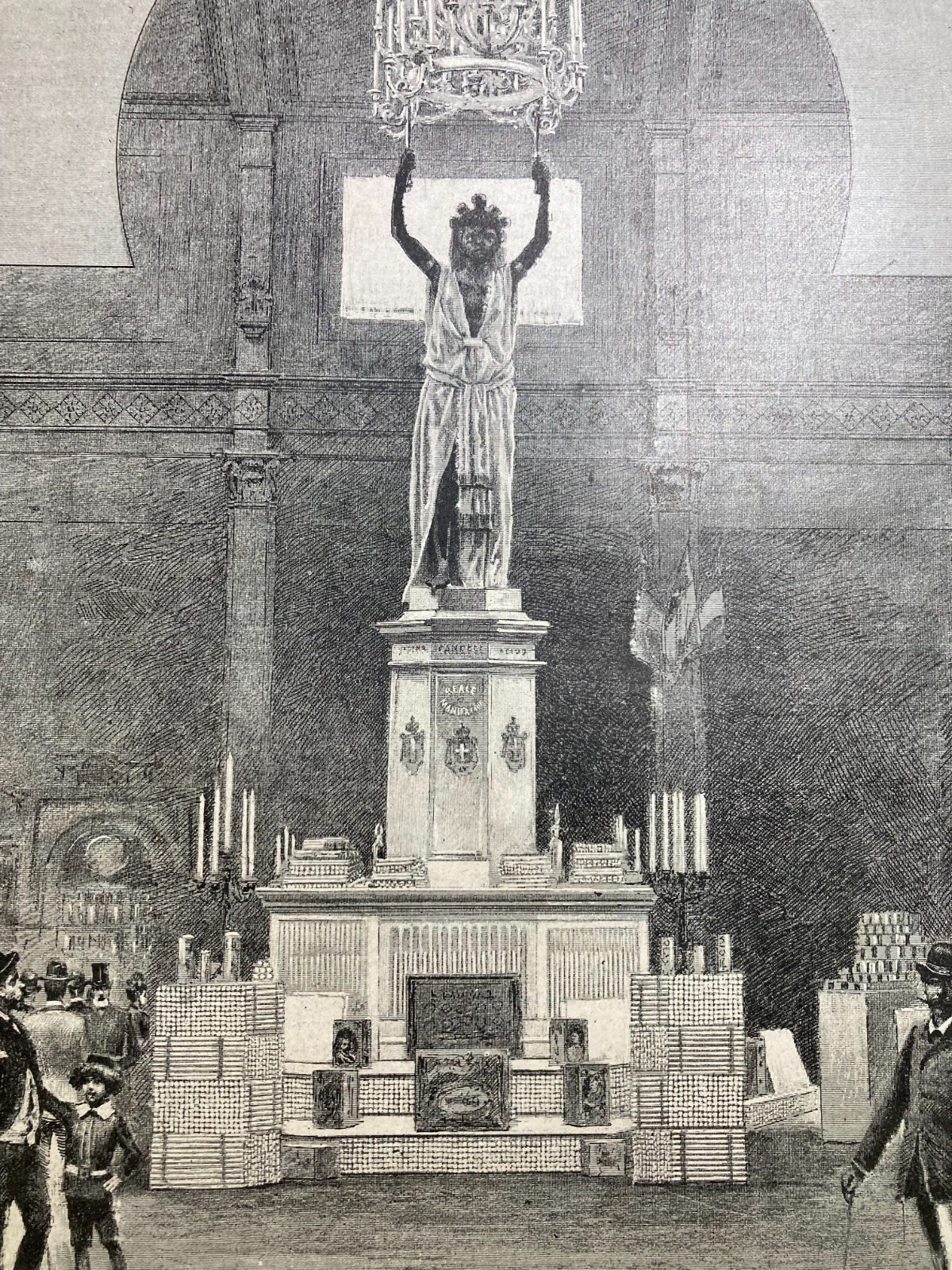 Esposizione 1884   Antica Stampa Pubblicitaria Fratelli Lanza   Cera   Candele d'Epoca