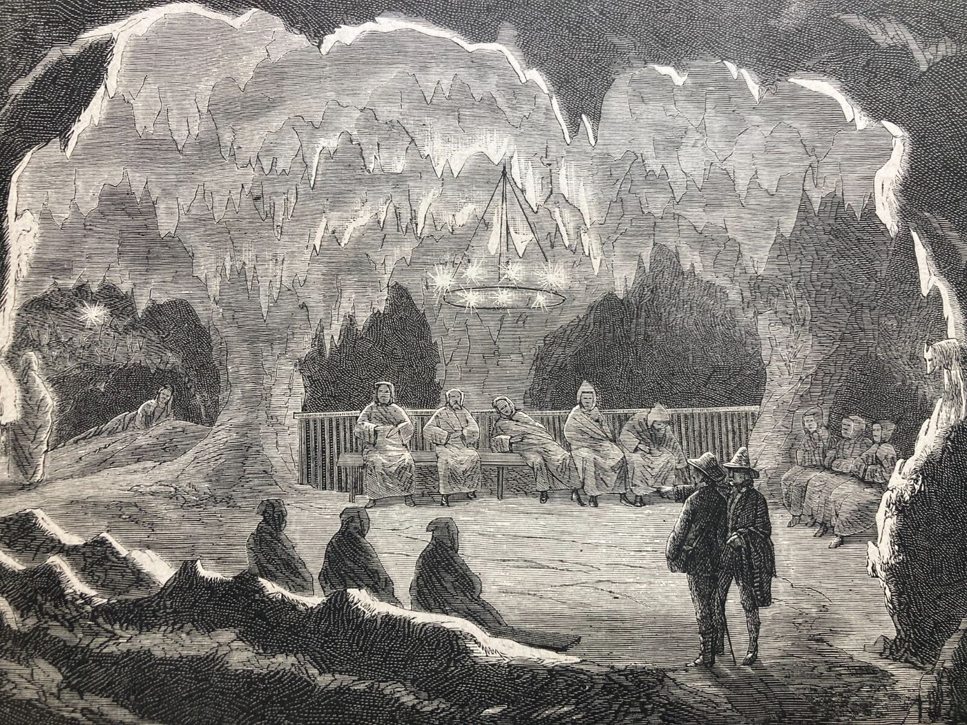 Toscana, Pistoia, Antica Grotta Termale, Monsummano, Decorativa Illustrazione, '800