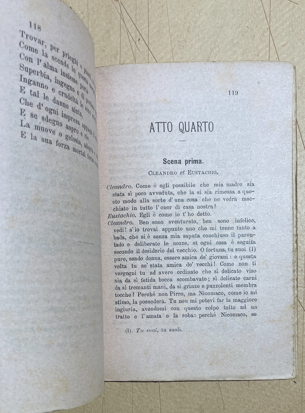 Niccolò Machiavelli: Mandragola E Clizia. Antica Edizione Salani (1887) Su Carta Rosata