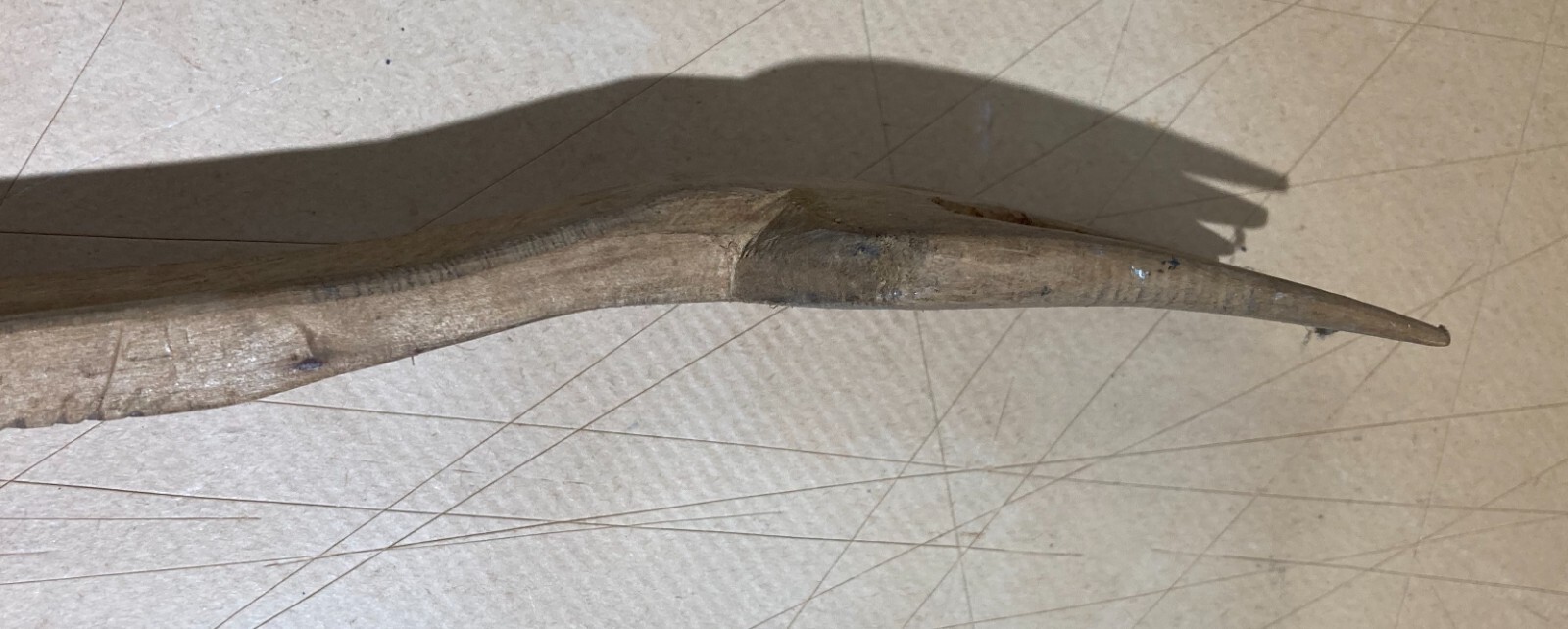 Folklore   Artigianato Popolare Del Legno   Forchettone Con Decori Incisi d'Epoca