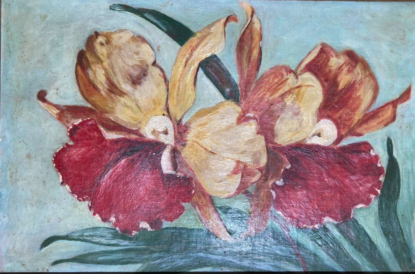 Arte Puglia Barletta Altamura Antico Dipinto Floreale Decorativo Di Blasio