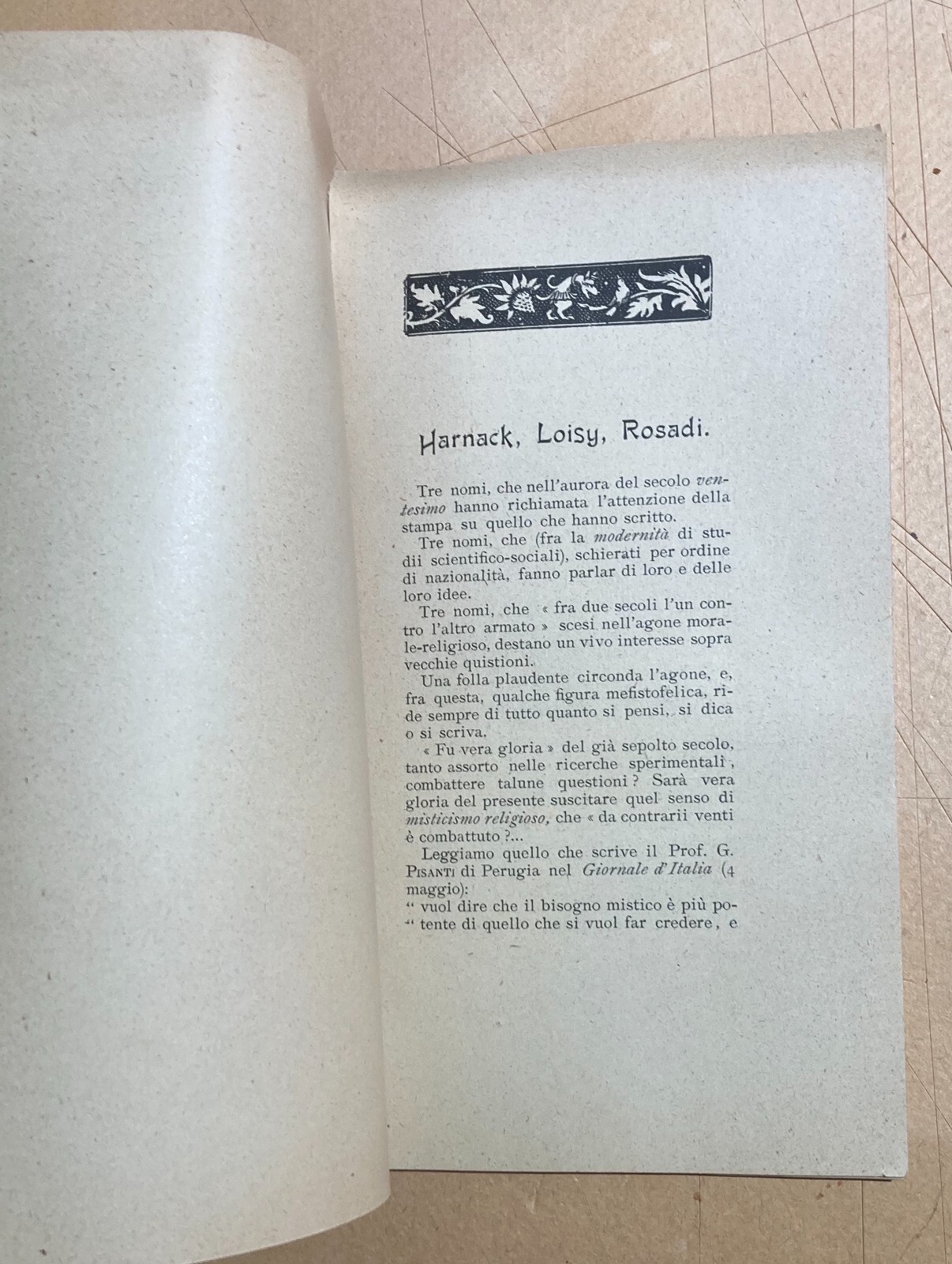 Teologia: Harnack, Loisy, Rosadi   Studio Critico Di Giuseppe d'Angelo, 1904