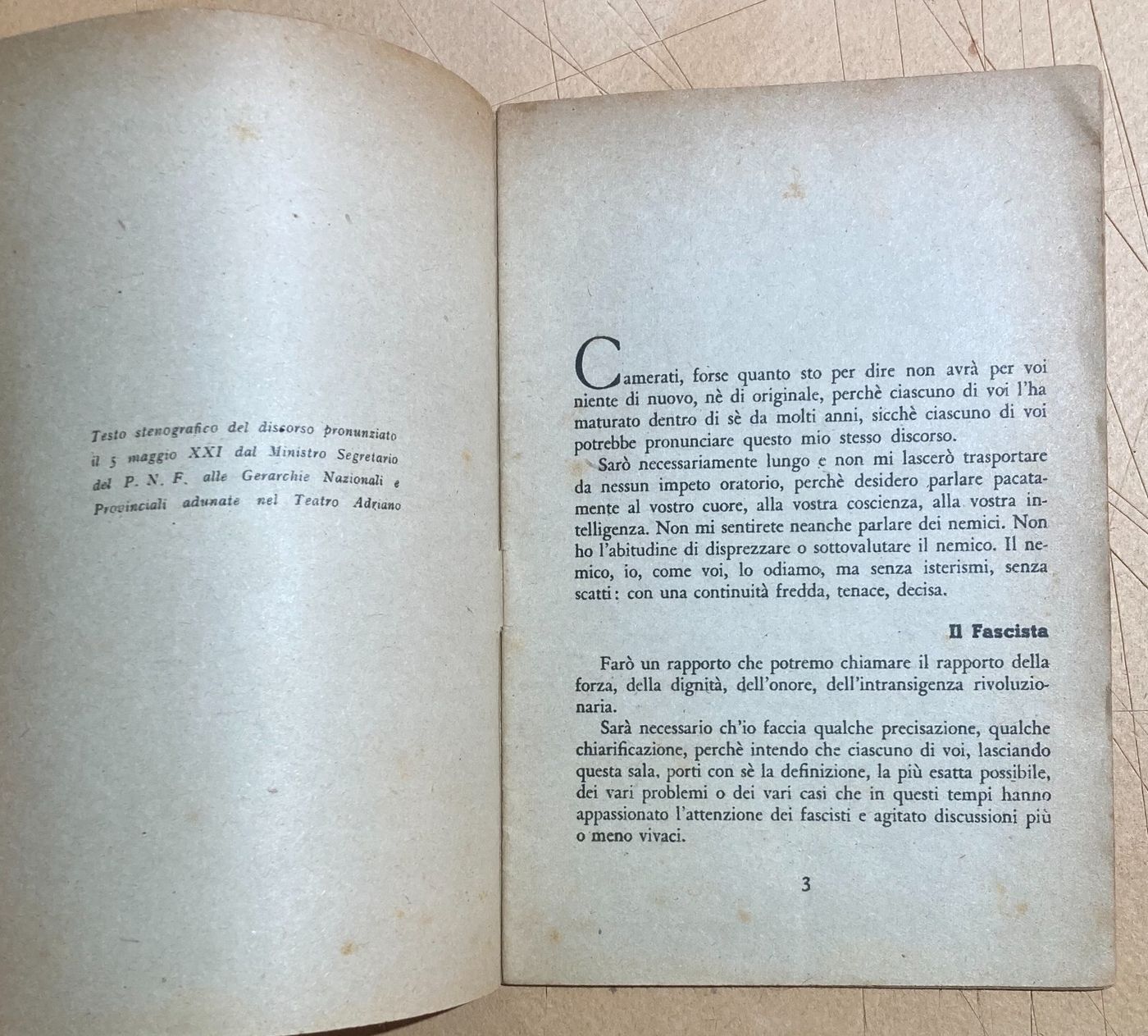 Politica, Militaria, Fascismo, Regime, Onore, Discorso Propagandistico Di Carlo Scorza