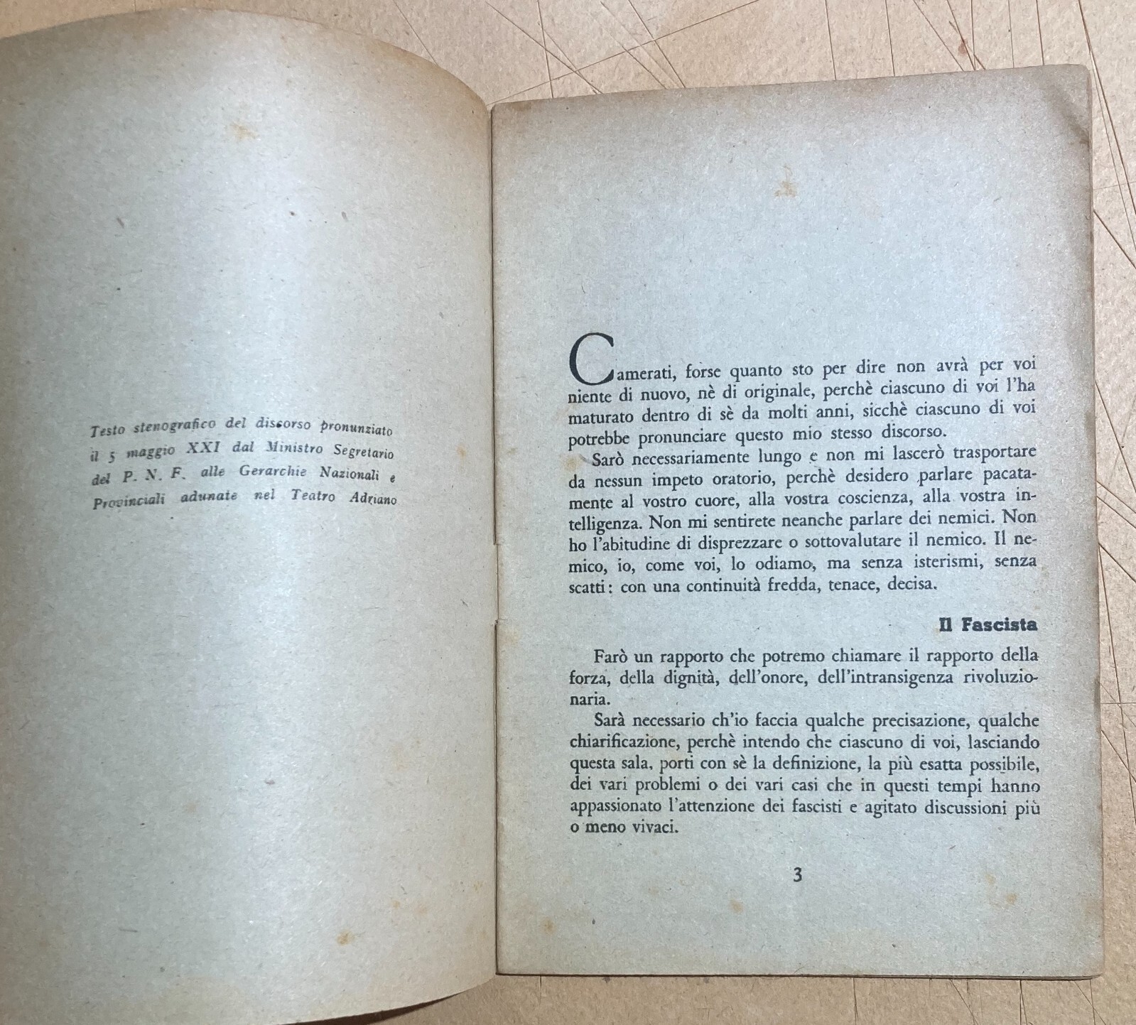 Politica, Militaria, Fascismo, Regime, Onore, Discorso Propagandistico Di Carlo Scorza