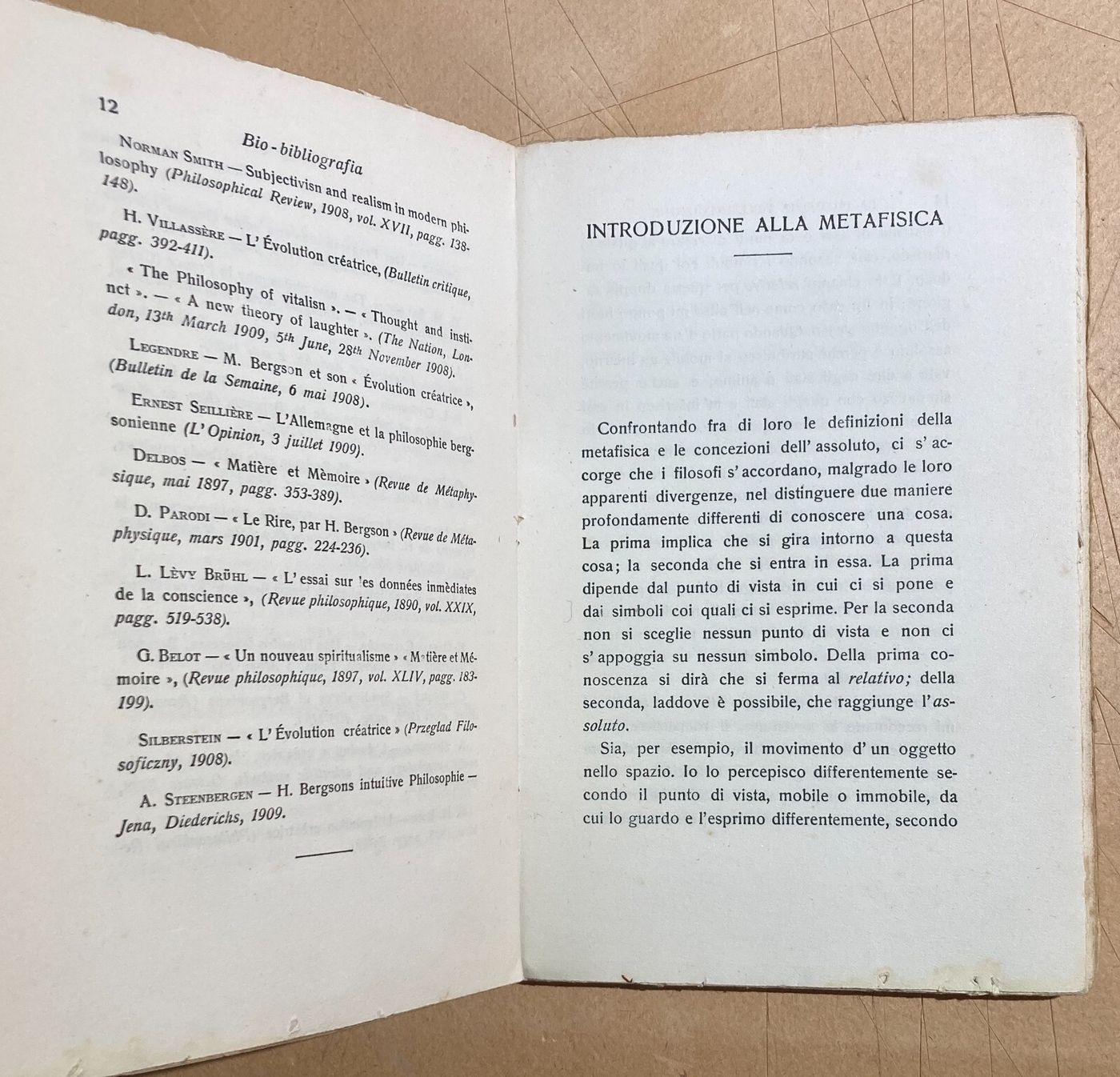 Filosofia, Metafisica, Intuizione: Bergson, Papini. Antica Edizione Carabba, Lanciano.