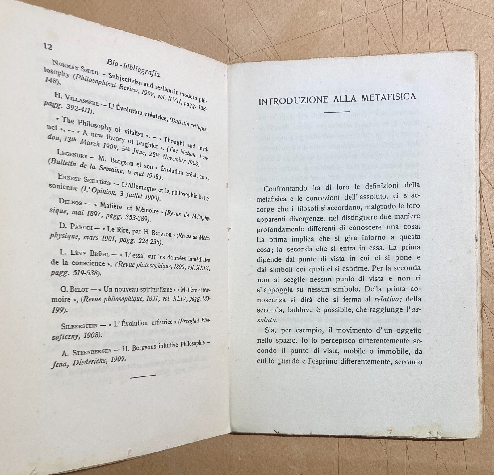 Filosofia, Metafisica, Intuizione: Bergson, Papini. Antica Edizione Carabba, Lanciano.