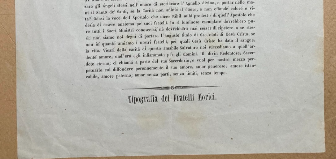 Foglio Volante Antico: Pacifico Bianchi E Luigi Anselmini, Tipografia Morici, Marche, XIX Secolo