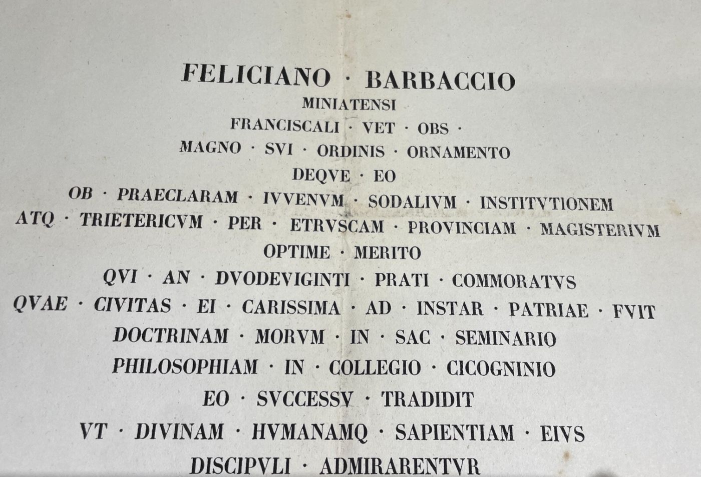 Toscana   San Miniato   Cortona   Feliciano Barbaccio   Antico Foglio Volante   1855