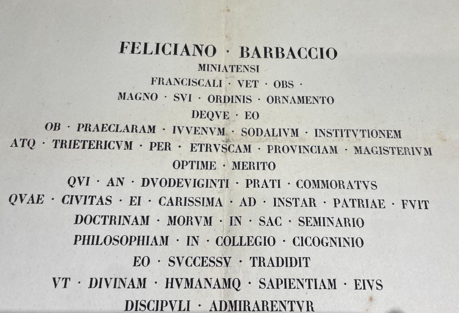 Toscana   San Miniato   Cortona   Feliciano Barbaccio   Antico Foglio Volante   1855
