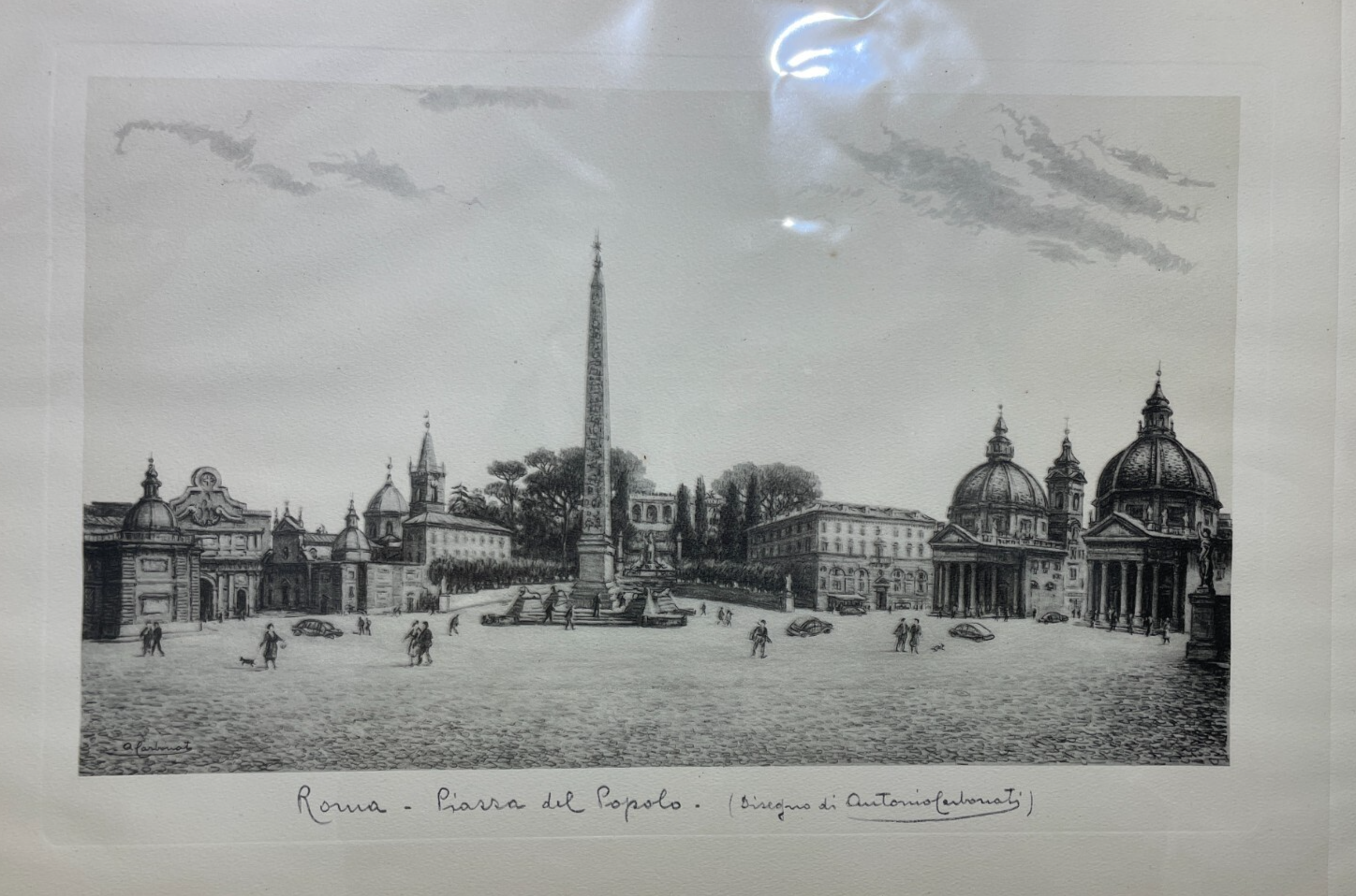 Antica Roma. Quercia Del Tasso Sul Gianicolo. Stampa Da Disegno Di Antonio Carbonati, 1950