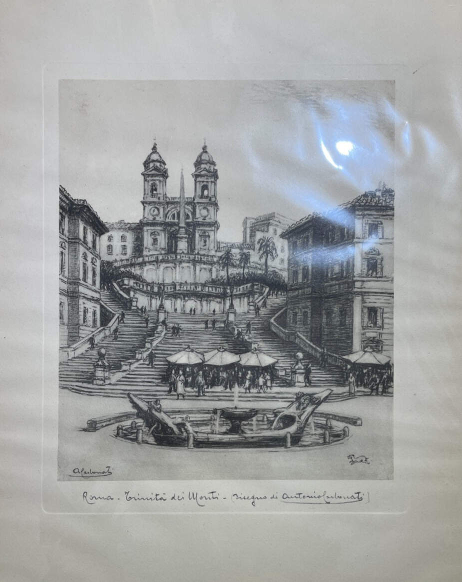 Antica Roma. Quercia Del Tasso Sul Gianicolo. Stampa Da Disegno Di Antonio Carbonati, 1950