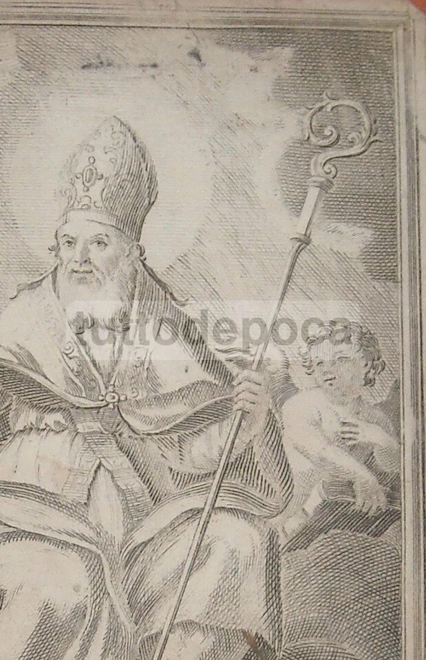 Antica Stampa Popolare Devozionale Di San Martino   Martina Franca   Incisore Antonio Baldi