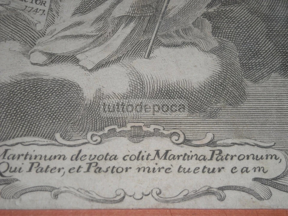 Antica Stampa Popolare Devozionale Di San Martino   Martina Franca   Incisore Antonio Baldi